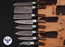 CUSTOM HANDMADE FORGED DAMASCUS STEEL CHEF KNIFE SET KITCHEN KNIVES SET - ZS 46