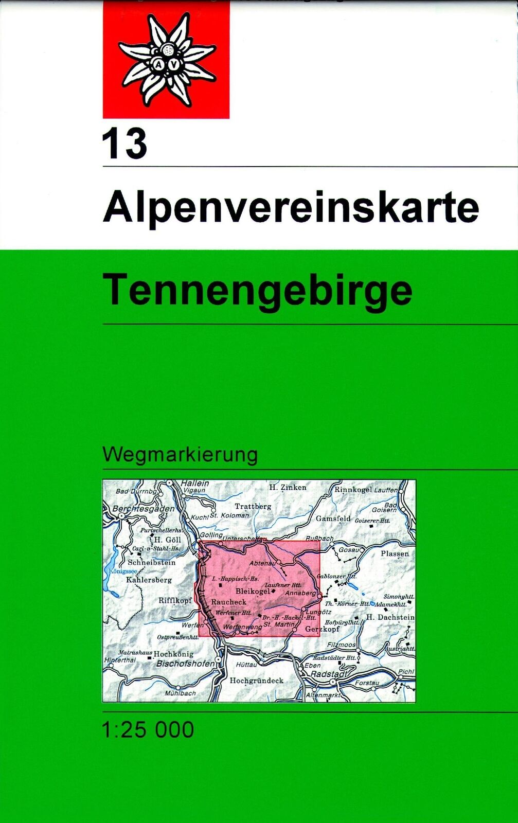 Thumbnail - Dav Alpenvereinskarte 13 Tennengebirge 1 : 25 000 | Alpenverein |