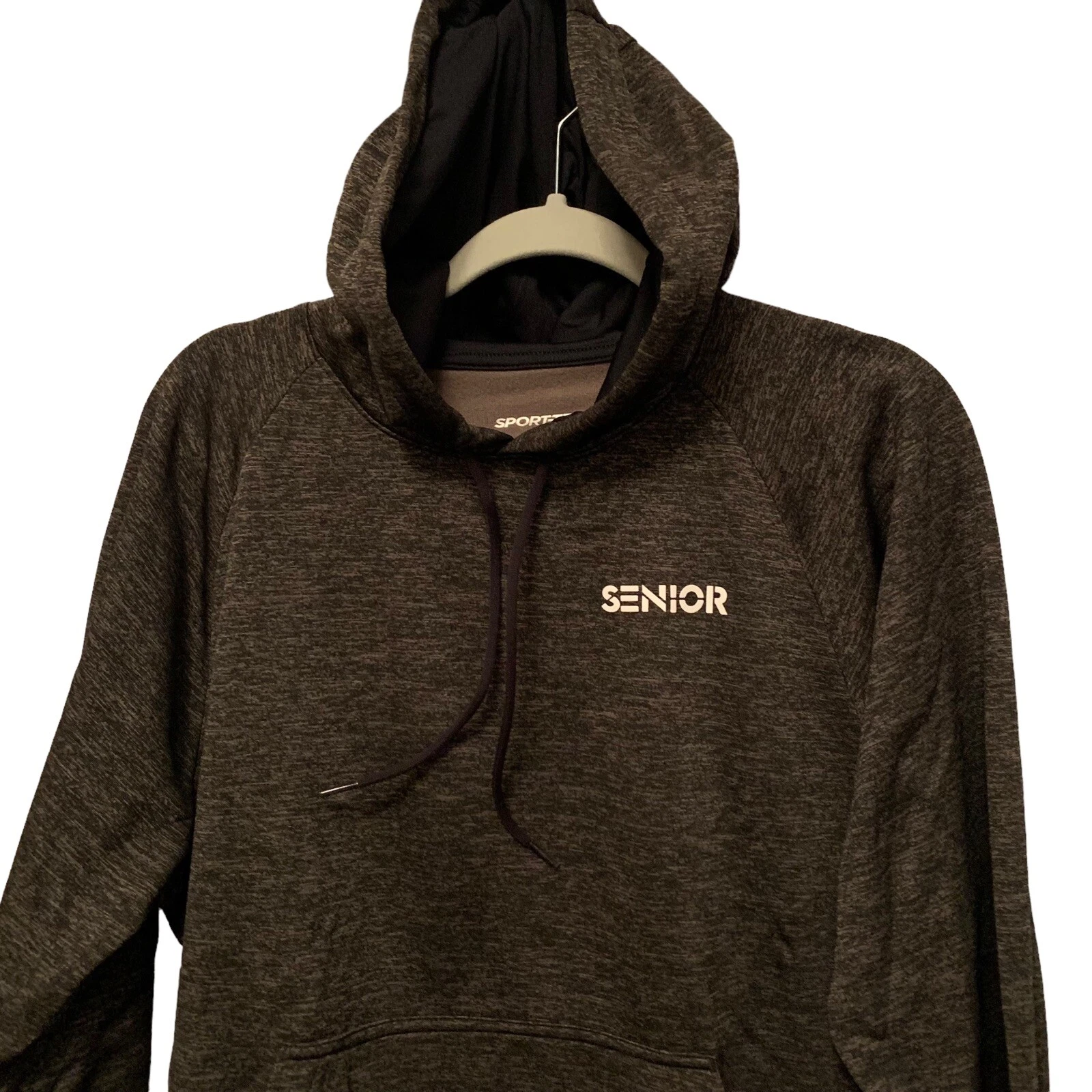 VETEMENTS Felpa donna con cappuccio media erica nera senior sul petto Sport Tek tasche canguro