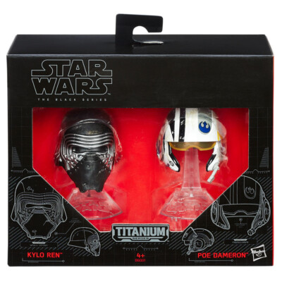 Star Wars Black Series Titanium Kylo Ren & Poe Dameron Die-Cast Helmet 2 Pack 