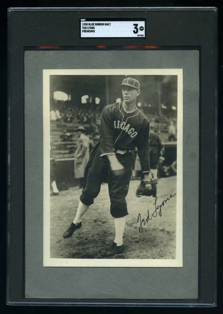 1930 Blue Ribbon Malt Premiums Baseball Ted Lyons w/ Fulfillment Letter SGC 3