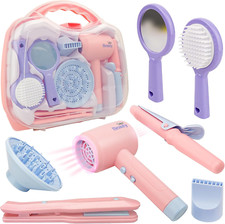 Hair Salon Toys for Girls - Pretend Play Hair Styling Toy Set with Realistic Blo