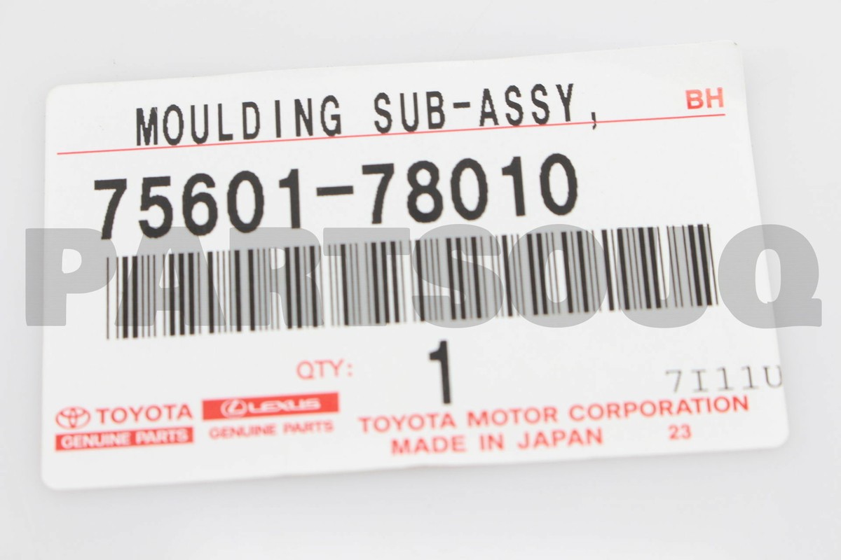 7560178010 Genuine Toyota MOULDING SUB-ASSY, FRONT FENDER, RH 