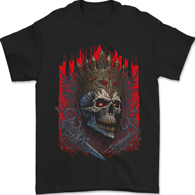 Evil Skull King Heavy Metal Rock Musik Herren T-Shirt 100% Baumwolle