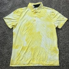 adidas Ultimate365 Tour Printed Short Sleeve Golf Polo Yellow Mens Large IM7893
