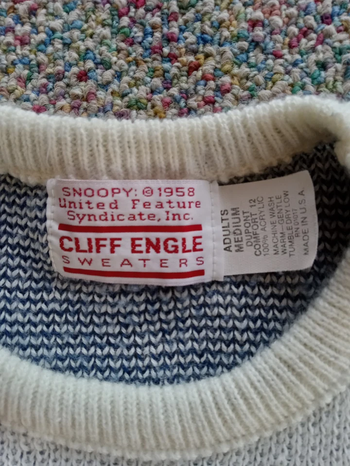 DE COLECCIÓN AÑOS 80 90 PEANUTS SNOOPY GOLF SUÉTER FORE CLIFF ENGLE TALLA M HECHO EN EE. UU. Foto 3 de 4