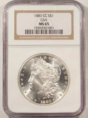 1883-CC $1 MORGAN DOLLAR GSA - NGC MS-65, BLAST WHITE GEM! CARSON CITY!
