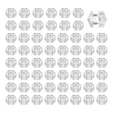 40Pcs Clear Hex Nuts, M3 Metric Coarse Thread Machine Acrylic Screw Nuts