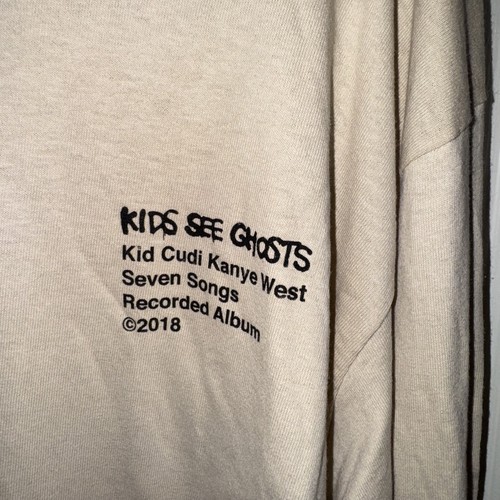 Kids See Ghosts Long Sleeve Shirt Large Beige Tan Kanye West Kid Cudi - Picture 4 of 9