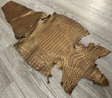 XL Copper Genuine Caiman Crocodile belly Hide Leather Skin alligator Croc 585