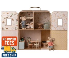 Maileg SuitCasa Mouse House - Portable Suitcase with Built-in Beds  Bedding NEW