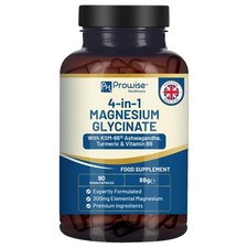4-in-1 Magnesium Glycinate Added with KSM-66 90 count (Pack of 1)