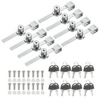 Verrou pour armoire vitrée 8Pcs finition chrome sans perçage argenté