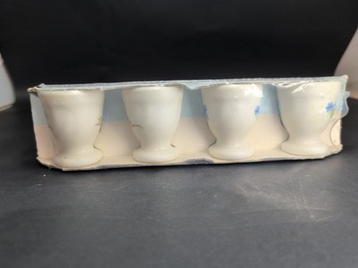 Vintage Milchglas Arcopal Frankreich Trianon 4 Eierbecher Neu Versiegelt Packung 