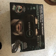 Utopia 360 Virtual Reality 3D Headset w Bluetooth Controller NIB