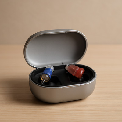 SHAIME ITE OTC Hearing Aids Pair Smart AI Hear Me Color Coded Red Blue Charging