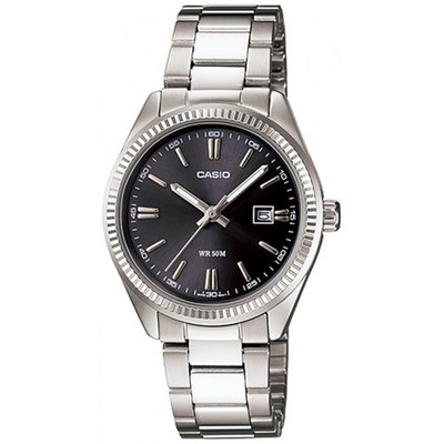 Damenuhr CASIO LTP-1302D-1A1 Stahl Armbanduhr Schwarz Klassiker Vintage