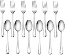 12-Piece Toddler Utensils, Stainless Steel Kids Silverware Set, 6 Kids Spoons an