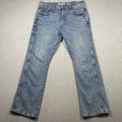 Wrangler retro relaced bootcut jeans men's 35x30 blue medium wash denim cowboy