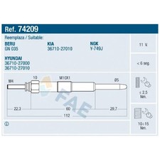 4x FAE Glühkerze 74209 3671027000 | 366306