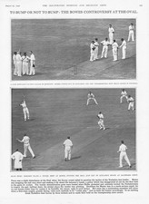 CRICKET Surrey v Yorkshire at the Oval - Vintage Print 1932