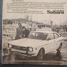 Subaru Gl Coupe Print Advertisement Black White Automobiles Asia