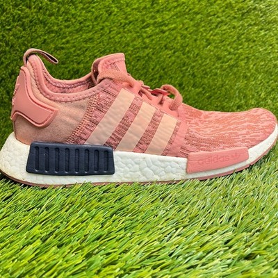 Adidas NMD_R1 Womens Size 9.5 Pink White Athletic Running Walking Shoes Sneakers