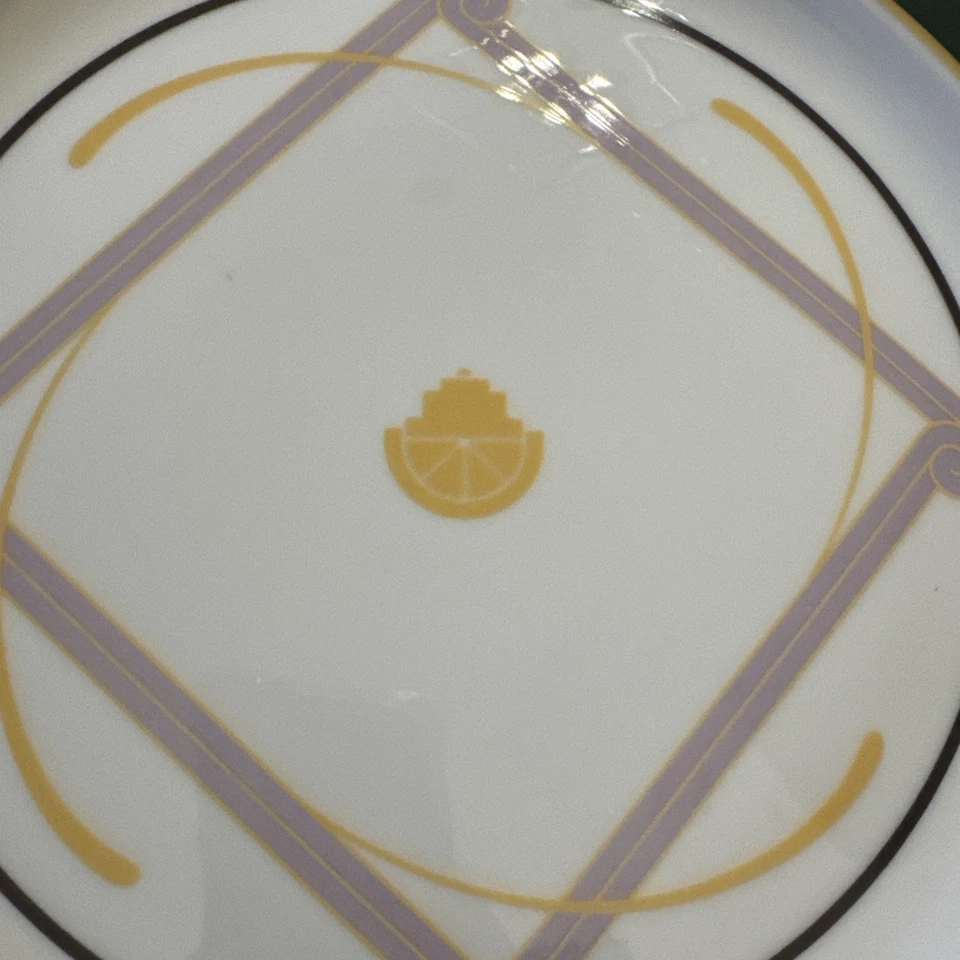 "Plato de cena Royale Rego Reino de Tailandia 10"" borde verde/diseño amarillo/lila"  Foto 4 de 4