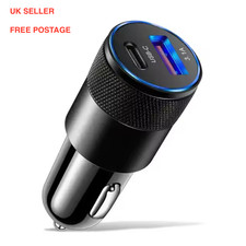 TWIN PACK 3.1A  Fast Charging Dual Car Charger Adaptor USB And USB C