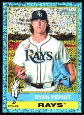 2025 Topps Heritage #456 Ryan Pepiot Chrome Aqua Sparkle Refractor