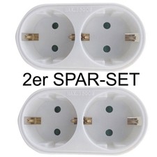 2 Stück Mehrfachstecker Doppelstecker hor Mu...