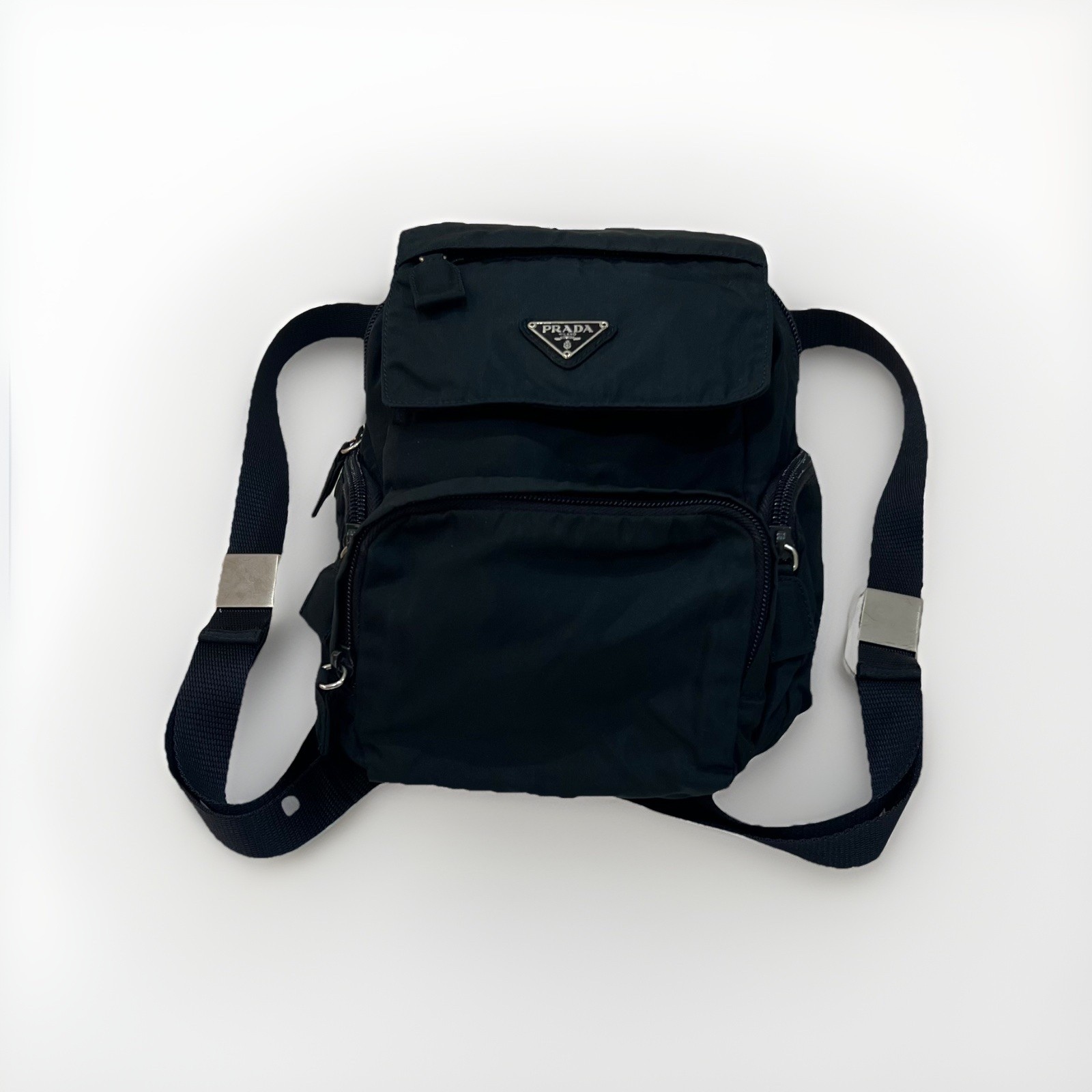 PRADA small Backpack Mini Black Nylon vintage Y2K… - image 1