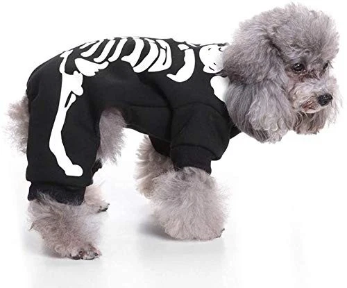 Mono para mascotas Halloween esqueleto perro disfraces ropa ropa para cachorro perro ca... Foto 3 de 4