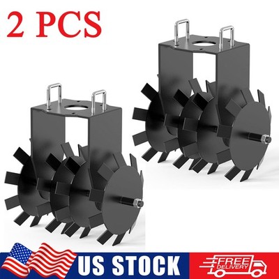 2 PCS Heavy-duty Steel Disc Plow Harrow for ATV/UTV Manual Implement 2'' Receiver