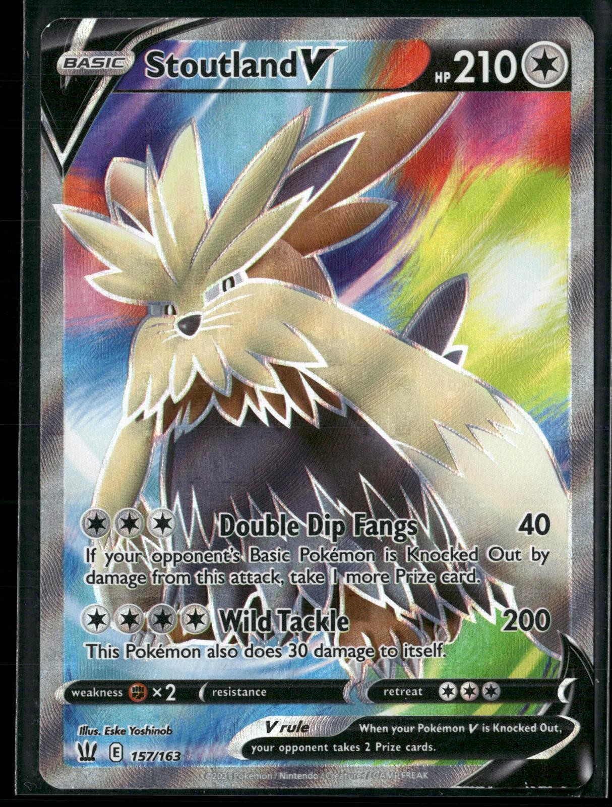 Stoutland V 157/163 Ultra Rare Battle Styles Pokemon Near Mint