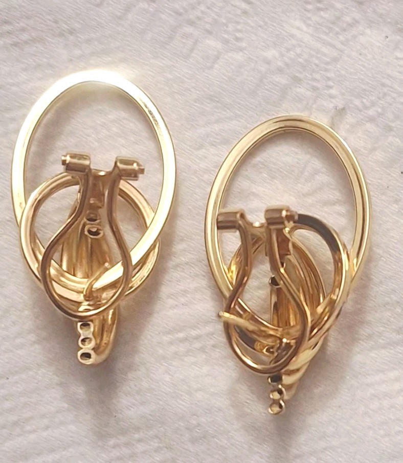 Nice 14k Drop Double Loop Door Knocker Inspired P… - image 5