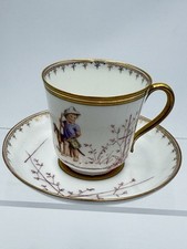 Antique Sevres porcelain litron cup and saucer 18th century Painted  162