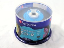 50 pack VERBATIM 52X CD-R Digital Vinyl 700MB Media Disc Spindle 94587