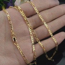 Luxury 24K 9999 Pure Gold real gold Women's Fashion Simple Necklace 2mm Three On