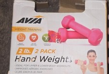 Juego de 2 pesas de mano con mancuernas de neopreno rosa Avia 2 lb nueva caja abierta