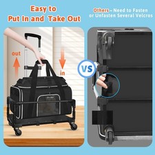 Petskd Top-Expandable Pet Carrier with Wheels 18x11x11 Inches Delta American
