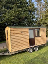 Shepherds Hut Fully Insulated Cedar Clad Garden Office Cabin Mobile Glamping  