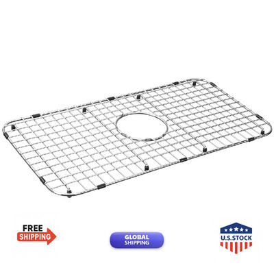 Serene Valley Sink Bottom Grid 25-1/8 X 12-7/8 Centered Drain Corner Radius