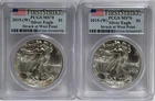 2015-(W) $1 American Silver Eagle(2) PCGS MS70 First Strike Struck At West Point