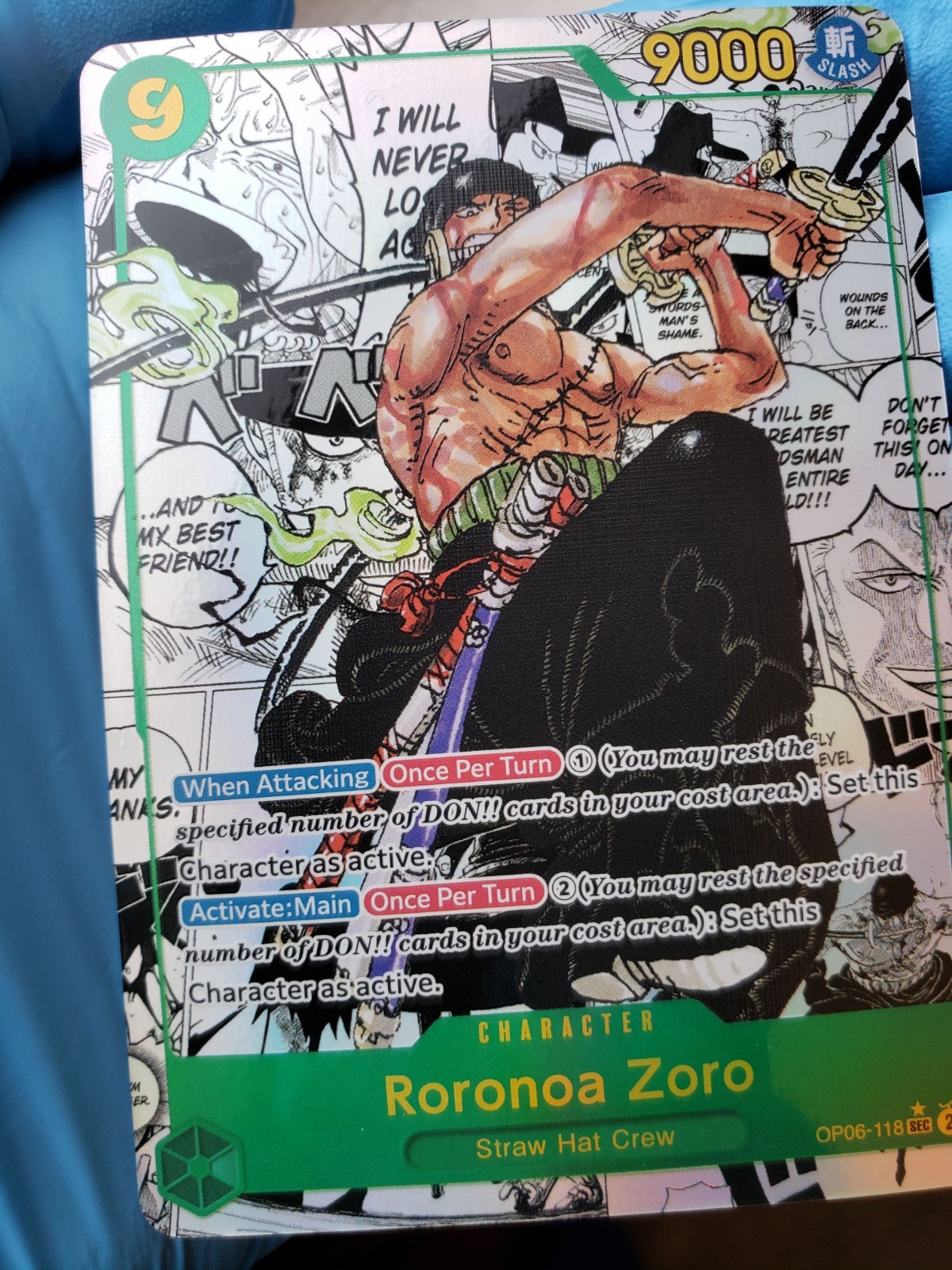 Roronoa Zoro (Alternate Art) (Manga) OP06-118 Wings of the Captain Foil