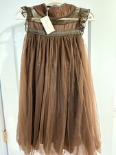 Katrina Dress Trish Scully Alessandra Dress Tulle Brown Cottage Core Size 7