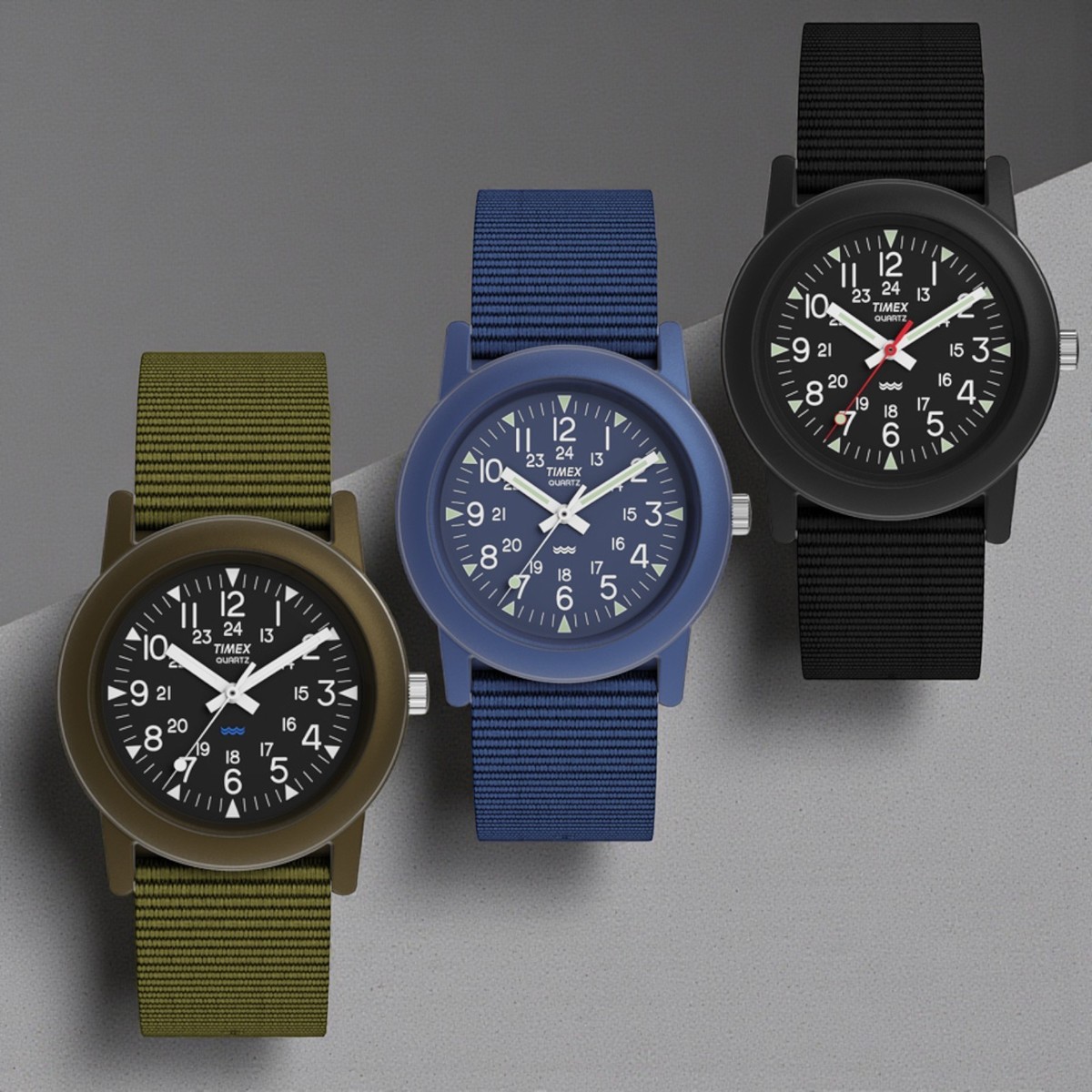TIMEX Camper 34mm olive black blue Second generation UNISEX