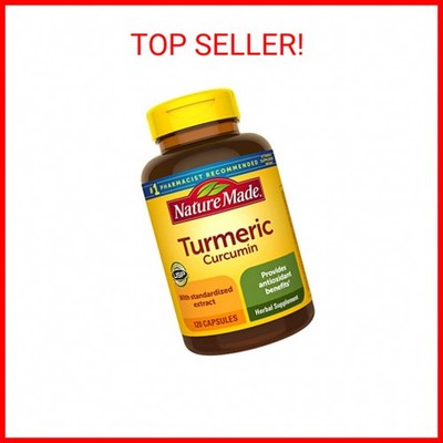 Nature Made Turmeric Curcumin 500 mg, Herbal Supplement for Antioxidant Support,
