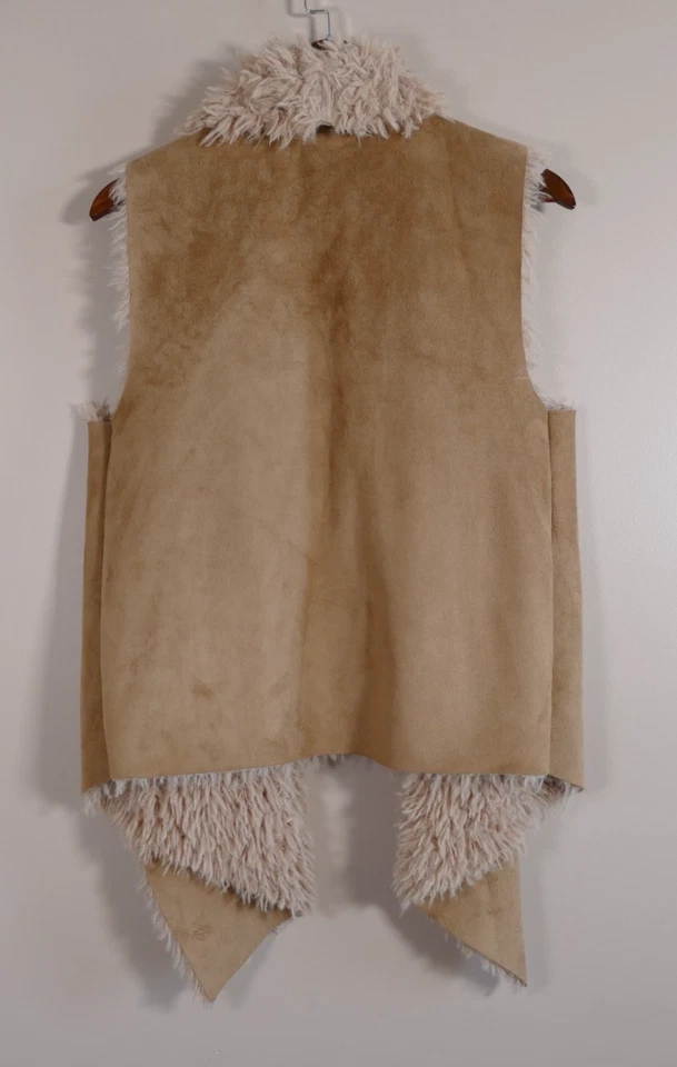 Chaleco de gamuza forrado de piel sintética occidental Taylor & Sage para mujer talla L rústico acogedor rancho Foto 3 de 4