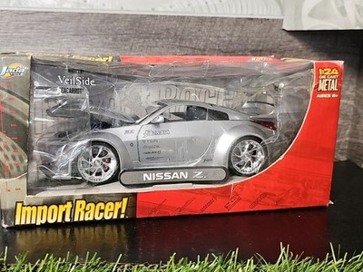 Vntg 2004 Jada Import Racer Nissan Z Silver 1:24 Diecast Car BAD BOX